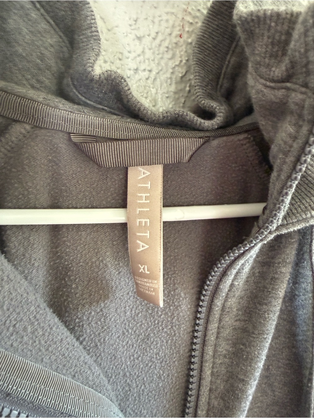 Athleta Gray Full-Zip Hooded Sweatshirt - Picture 3 of 4